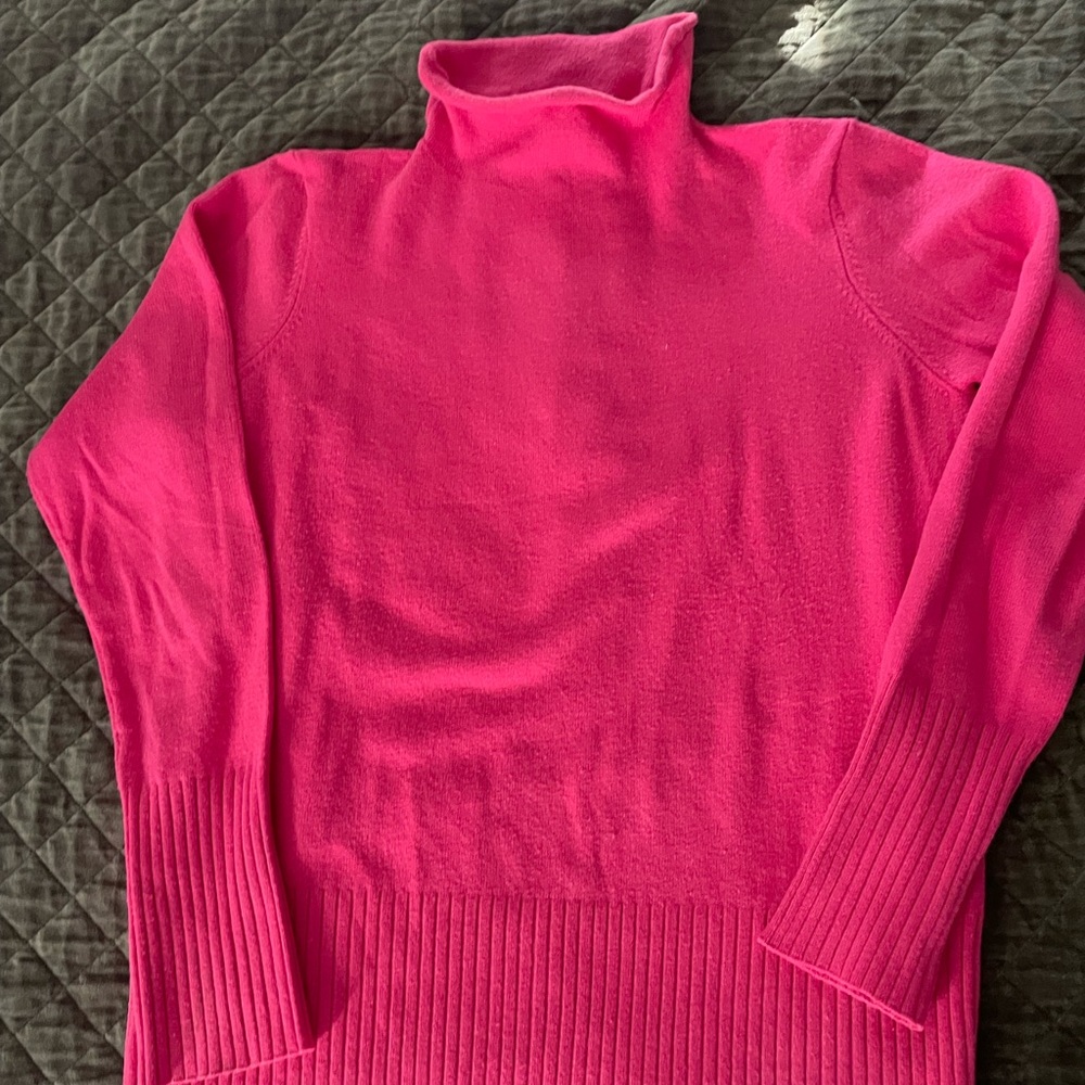 French Connection Vibrant Pink Cowl Neck Sweater
